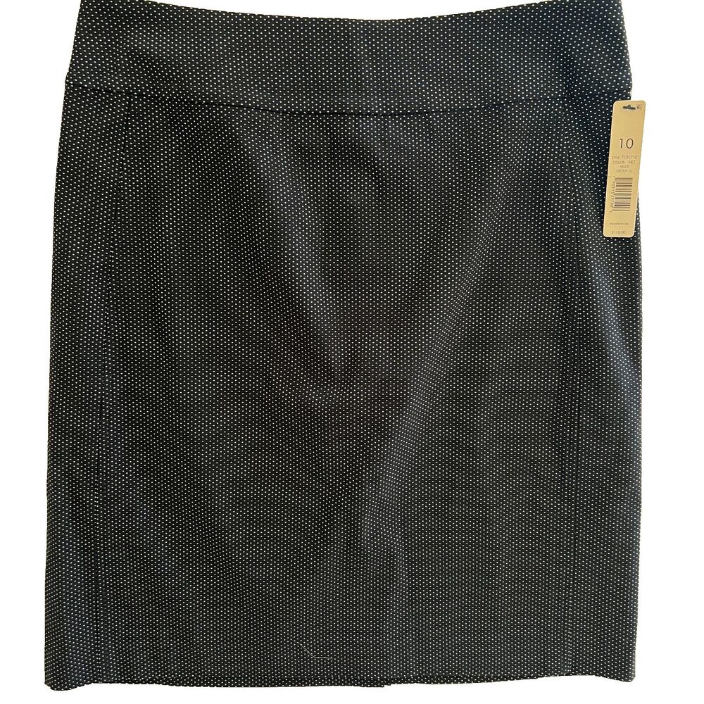 NIC + ZOE skirt 10 Balck Swiss dot NWT